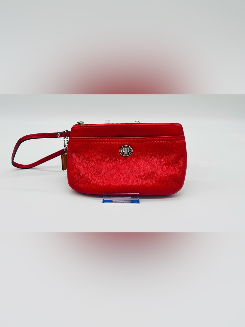 Coach Red Leather Turnlock Wristlet